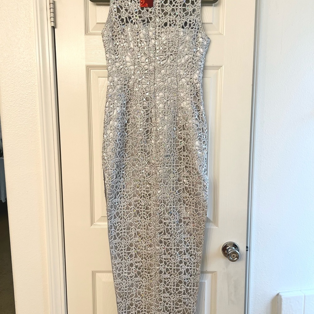 Silver Chinese Qipao Cheongsam Dress